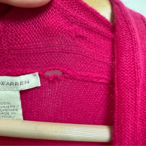 White + Warren XS Pink 100% Cashmere Cable Knit Open Cardigan Sweater - Picture 9 of 9